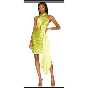Elliatt Croatia Dress Women’s Medium Citrus Yellow Satin NEW